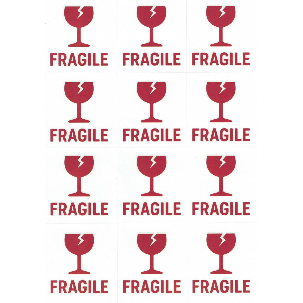 Lot 12 étiquettes FRAGILE déménagement