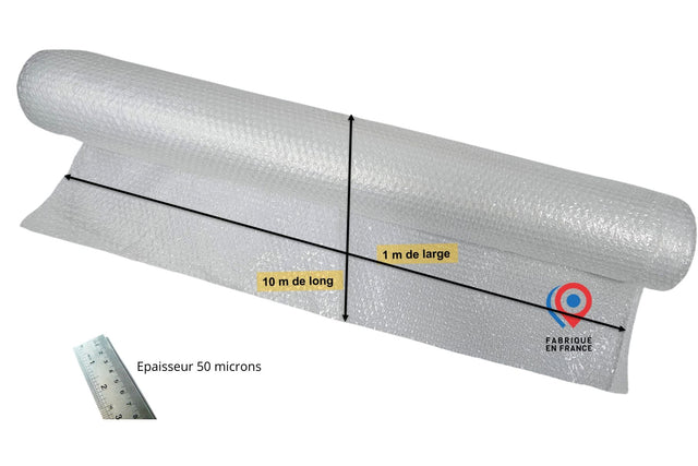 Film bulle 1×10 m – protège efficacement les objets fragiles pendant le transport ou le stockage.