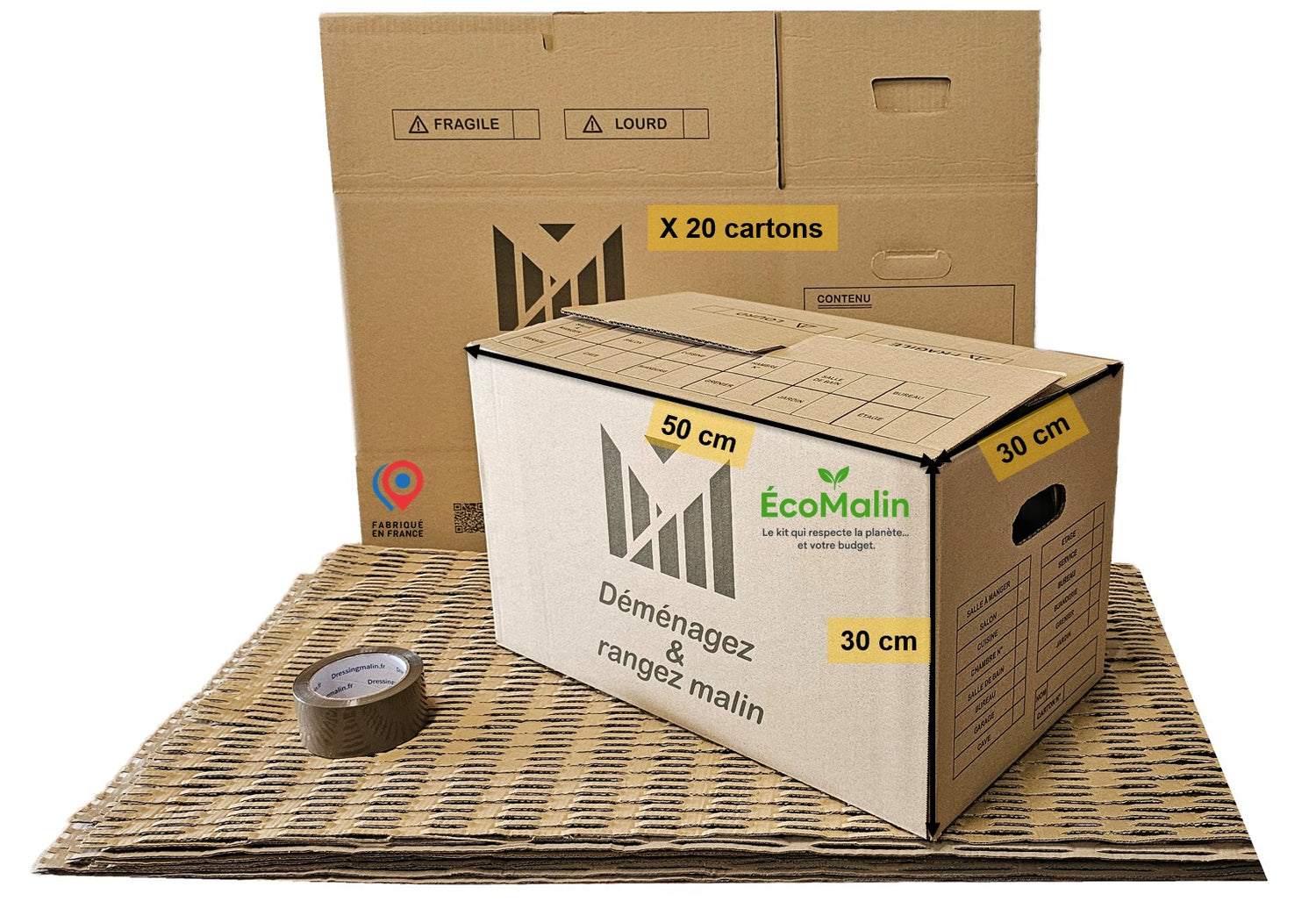 Kit déménagement étudiant T1 – complet et écologique, idéal pour studio ou petit appartement.