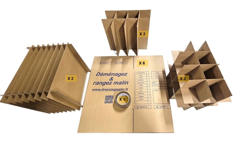 Kit déménagement vaisselle & verres – 7 pièces pour protéger efficacement assiettes et verres fragiles.