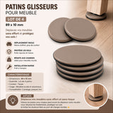 Lot de 4 patins glisseurs pour meubles – déménagement