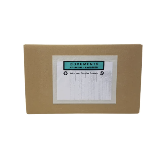 Pochettes porte-documents 22,8×16,5 cm – adhésives, parfaites pour documents A5 à coller sur cartons ou colis.