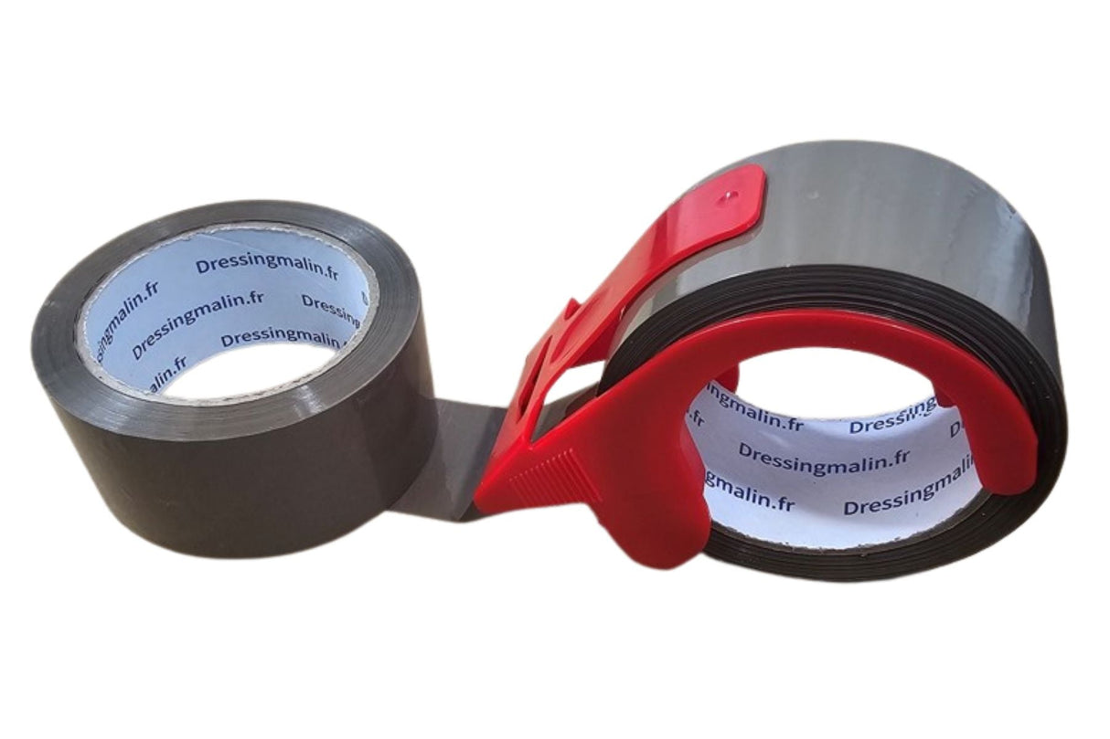 Lot de 2 rouleaux d’adhésif havane avec dévidoir – idéal pour fermer les cartons de déménagement rapidement et proprement