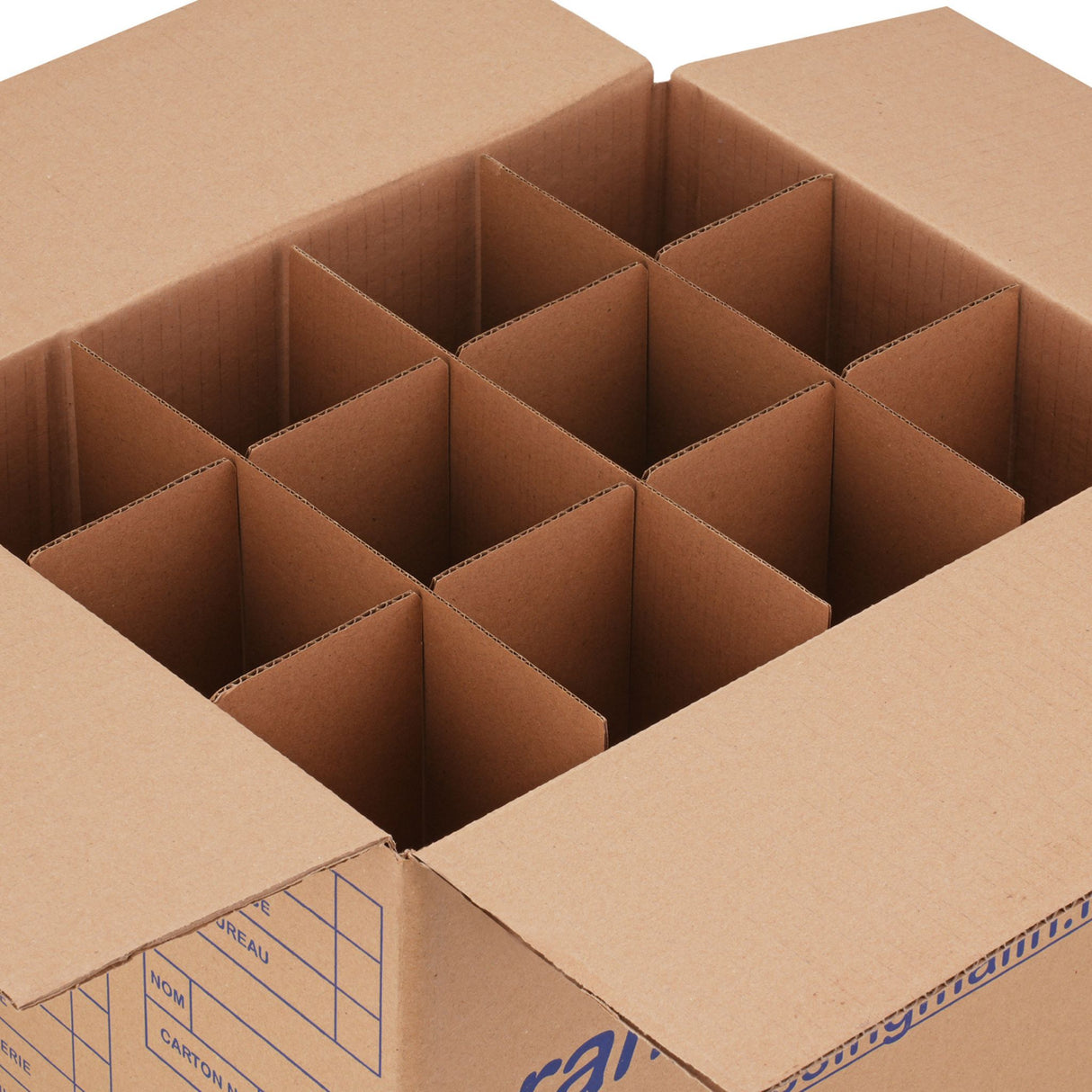 Carton bouteilles avec séparateur  – 12 emplacements