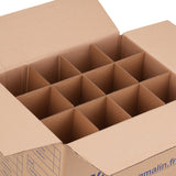 Carton verres 34x26x32 cm – 28 L avec séparateur – 36 emplacements