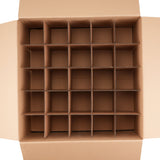 Carton grand volume double cannelure 45x45x56.5 cm - 114L + séparateur 75 verres
