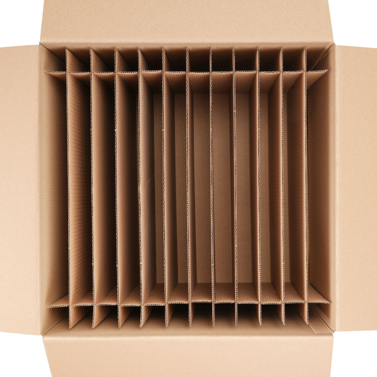 Carton grand volume double cannelure 45x45x56.5 cm - 114L + séparateur 24 assiettes