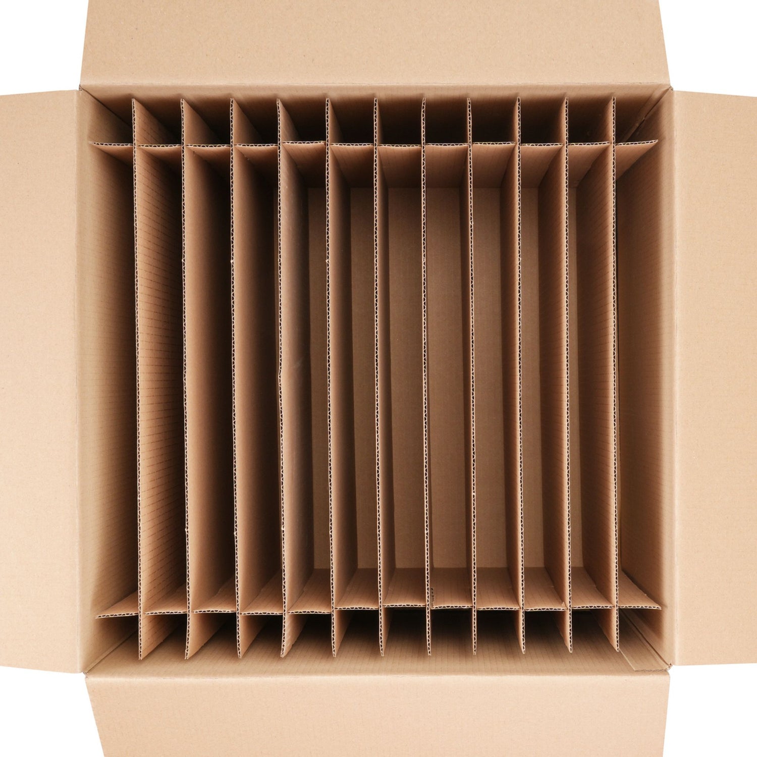 Carton grand volume double cannelure 45x45x56.5 cm - 114L + séparateur 24 assiettes
