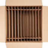 Carton grand volume double cannelure 45x45x56.5 cm - 114L + séparateur 24 assiettes