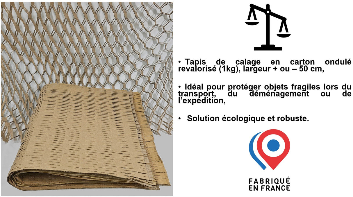 Tapis de Calage en Carton Revalorisé (50 cm, 5 kg, 20m² étiré) amz