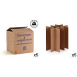 Lot de 5 cartons livre multi-usage 34x26x32 cm – 28 L avec croisillons 12 bouteilles