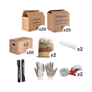 Kit Déménagement T4 – 73 pièces - Cartons Robustes pour Maison Familiale