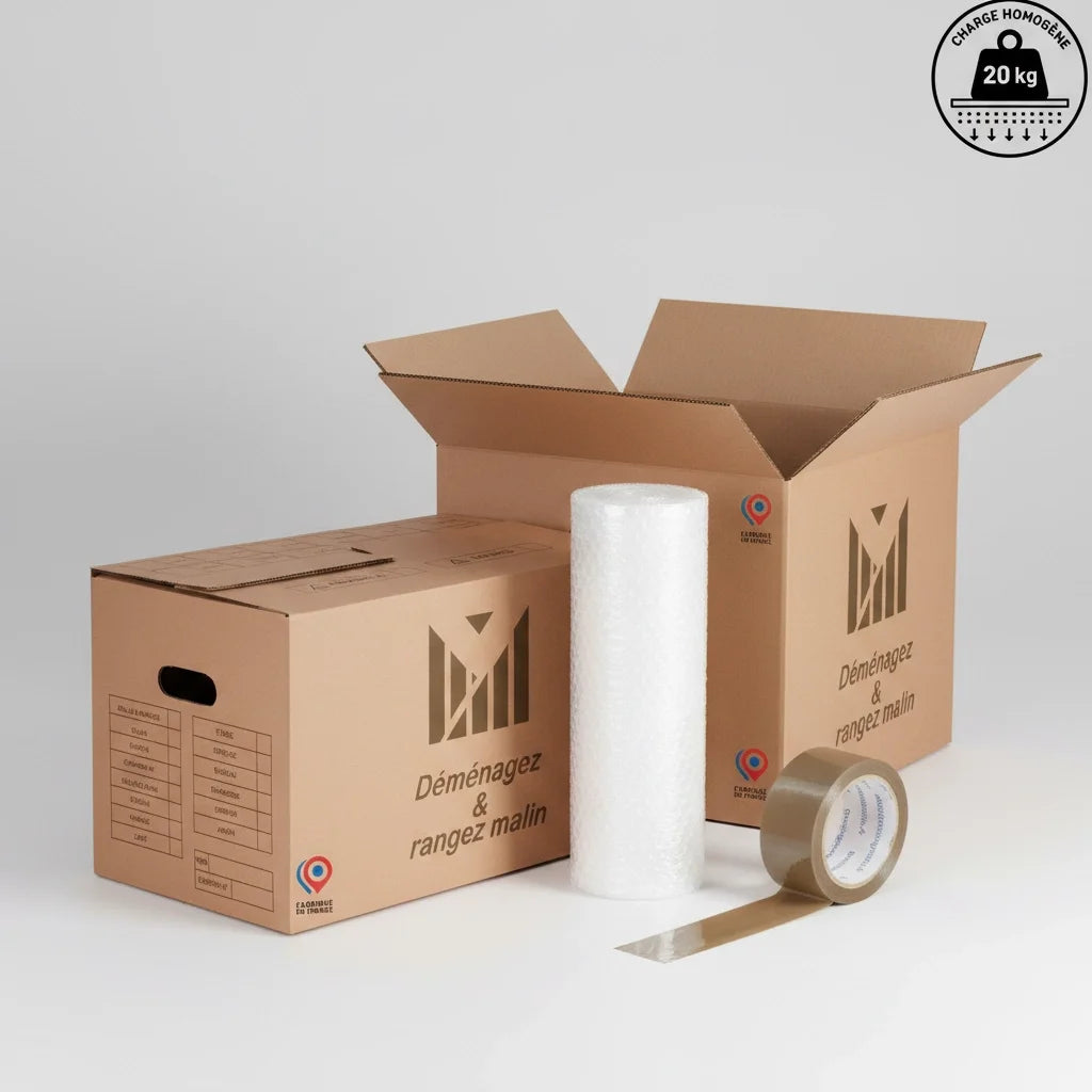 Kit Cartons Déménagement T1 – 22 pièces - Studio & Petit Logement Prêt à Emballer