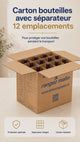 Carton bouteilles avec séparateur  – 12 emplacements
