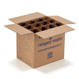 Lot de 5 cartons livre multi-usage 34x26x32 cm – 28 L avec croisillons 12 bouteilles